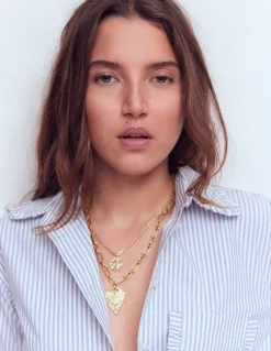 Boden Bijoux-Collier effet accumulation à cœur estampé Doré