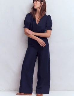 Boden Robes & Combinaisons|Robes Coupe Petite-Combinaison Anna en lin Bleu marine