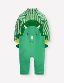 Boden Maillots & Tenues De Plage-Combinaison de surf à protection solaire et logo Dinosaure vert aloé vera