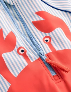 Boden Maillots & Tenues De Plage-Combinaison de surf à protection solaire et logo Crabe bleu glacier