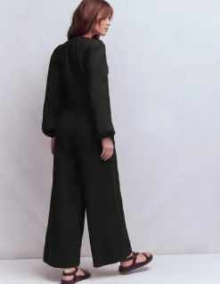 Boden Robes & Combinaisons|Robes Coupe Petite-Combinaison Lola en lin Noir