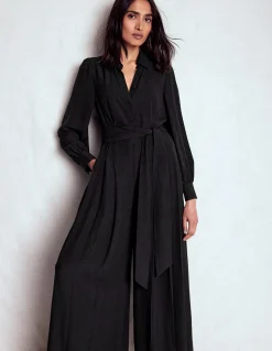 Boden Robes & Combinaisons|Robes Coupe Petite-Combinaison palazzo boutonnée Noir