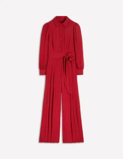 Boden Robes & Combinaisons|Robes Coupe Petite-Combinaison palazzo boutonnée Pourpre