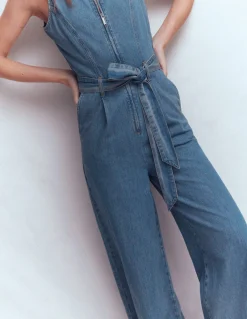 Boden Robes & Combinaisons|Robes Coupe Petite-Combinaison sans manches en jean Denim vintage moyen