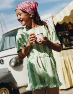 Boden Robes-Combishort décontracté en éponge Rayé vert clair