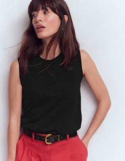 Boden Tenues De Travail|Pulls & Gilets-Débardeur à col rond Emilia en coton Noir