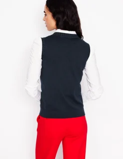 Boden Tenues De Travail|Pulls & Gilets-Débardeur à col rond Emilia en coton Bleu Marine