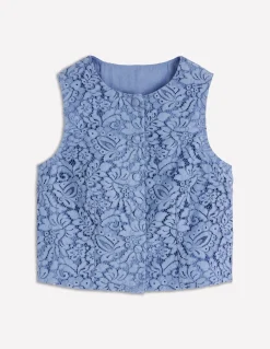 Boden Chemises & Blouses|Ensembles Assortis-Débardeur Andrea en dentelle Bleu barbeau