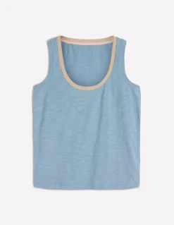 Boden Tops & T-Shirts-Débardeur col U à détails métallisés Bleu français