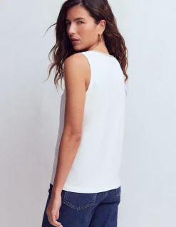 Boden Tops & T-Shirts-Débardeur col U à détails métallisés Blanc