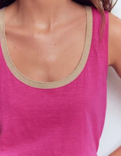 Boden Tops & T-Shirts-Débardeur col U à détails métallisés Rose cosmos