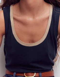 Boden Tops & T-Shirts-Débardeur col U à détails métallisés Bleu marine