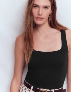 Boden Tenues De Travail|Tops & T-Shirts-Débardeur double épaisseur à col carré Noir