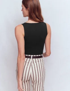 Boden Tenues De Travail|Tops & T-Shirts-Débardeur double épaisseur à col carré Noir