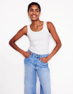 Boden Tops & T-Shirts-Débardeur essentiel à col U Blanc