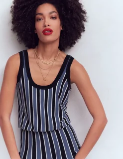 Boden Tenues De Travail|Ensembles Assortis-Débardeur Liz en maille Rayé bleu marine authentique