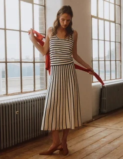 Boden Tenues De Travail|Ensembles Assortis-Débardeur Liz en maille Ivoire, bleu marine