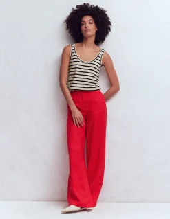 Boden Tenues De Travail|Ensembles Assortis-Débardeur Liz en maille Ivoire, bleu marine