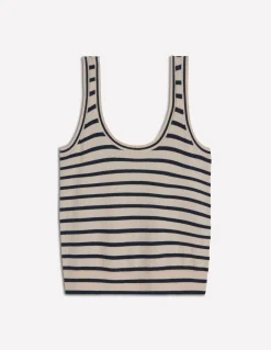 Boden Tenues De Travail|Ensembles Assortis-Débardeur Liz en maille Ivoire, bleu marine