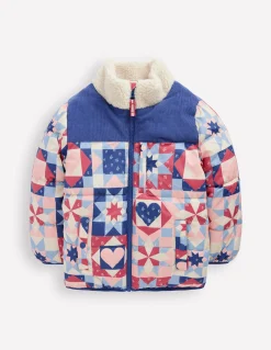 Boden Manteaux & Vestes-Doudoune cosy Patchwork bleu d'Alaska