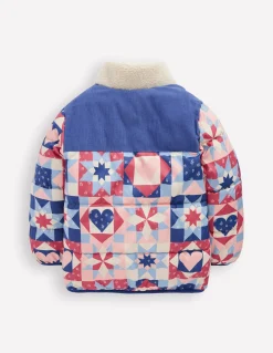 Boden Manteaux & Vestes-Doudoune cosy Patchwork bleu d'Alaska