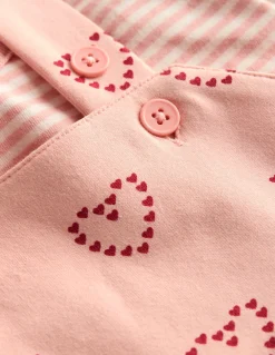 Boden Barboteuses & Ensembles-Ensemble avec salopette en jersey Cœurs roses