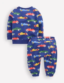 Boden Barboteuses & Ensembles-Ensemble avec sweat Voitures bleu