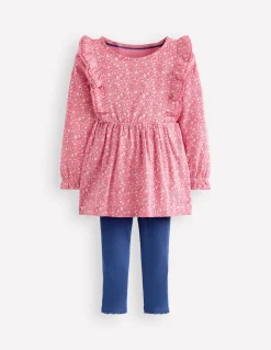 Boden Tops & T-Shirts|Robes-Ensemble avec tunique côtelée Minuscule tulipe œillet marin