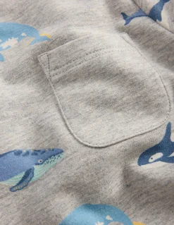 Boden Barboteuses & Ensembles-Ensemble rayé avec sweat Baleines rayé bleu