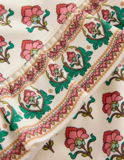 Boden Maillots & Tenues De Plage-Ensemble volanté à manches longues Motif floral xylographique ivoire doux