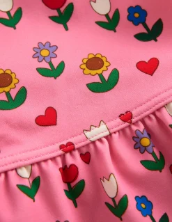 Boden Maillots & Tenues De Plage-Ensemble volanté à manches longues Motif Sunflower Garden rose amande