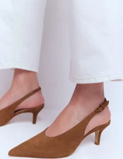 Boden Tenues De Travail|Chaussures À Talons-Escarpins couvrants à bride arrière Fauve