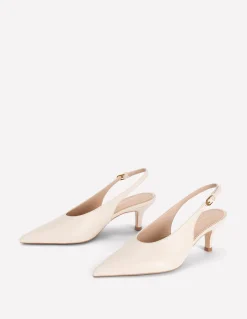 Boden Tenues De Travail|Chaussures À Talons-Escarpins couvrants à bride arrière Écru