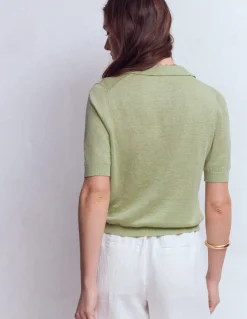 Boden Pulls & Gilets-Gilet à col Agnes en lin VERT