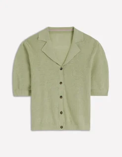 Boden Pulls & Gilets-Gilet à col Agnes en lin VERT