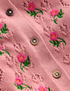 Boden Pulls & Gilets-Gilet à col en pointelle Rose vintage