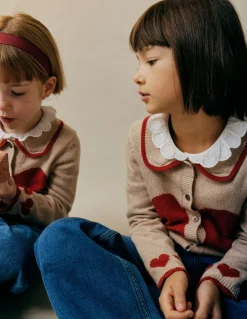 Boden Pulls & Gilets-Gilet à col et logo Cœur chinchilla chiné