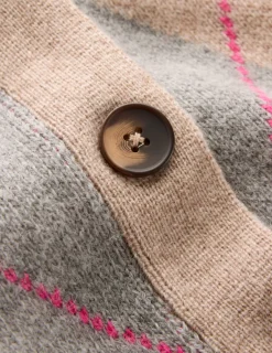 Boden Pulls & Gilets-Gilet boyfriend Quinn Motif argyle neutre