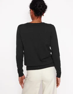 Boden Tenues De Travail|Pulls & Gilets-Gilet col rond Emilia en coton Noir