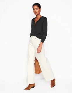 Boden Tenues De Travail|Pulls & Gilets-Gilet col rond Emilia en coton Noir