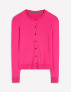 Boden Tenues De Travail|Pulls & Gilets-Gilet col rond Emilia en coton Rose pivoine