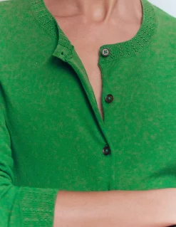 Boden Tenues De Travail|Pulls & Gilets-Gilet col rond Emilia en coton Émeraude Intense