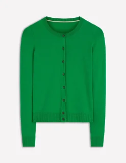 Boden Tenues De Travail|Pulls & Gilets-Gilet col rond Emilia en coton Émeraude Intense