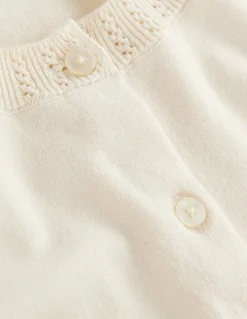 Boden Tenues De Travail|Pulls & Gilets-Gilet col rond Emilia en coton Ivoire chaud