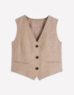 Boden Ensembles Assortis|Manteaux & Vestes-Gilet de costume col V en lin Amphore, chambray