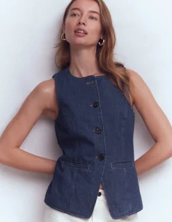 Boden Manteaux & Vestes-Gilet de costume en jean Denim indigo