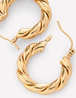 Boden Tenues De Travail|Bijoux-Grosses créoles torsadées Doré