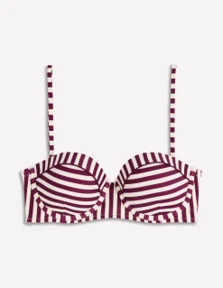 Boden Bikinis|Maillots De Bain-Haut de bikini à bonnets Rhodes Aronia, rayé ivoire