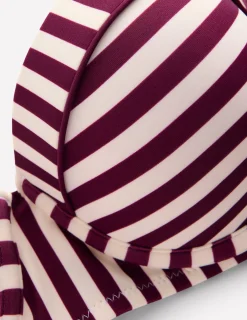 Boden Bikinis|Maillots De Bain-Haut de bikini à bonnets Rhodes Aronia, rayé ivoire