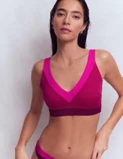 Boden Bikinis|Maillots De Bain-Haut de bikini Campania croisé dans le dos Fuchsia, aronia